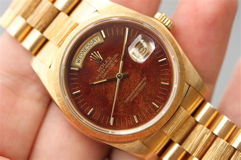 rolex 1984 presidential burl wood for sale|bob's rolex president.